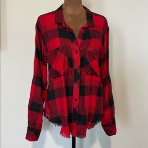 ❤️ Cloth & Stone 🖤 Red and Black Plaid Button-Down Shirt NWOT - S